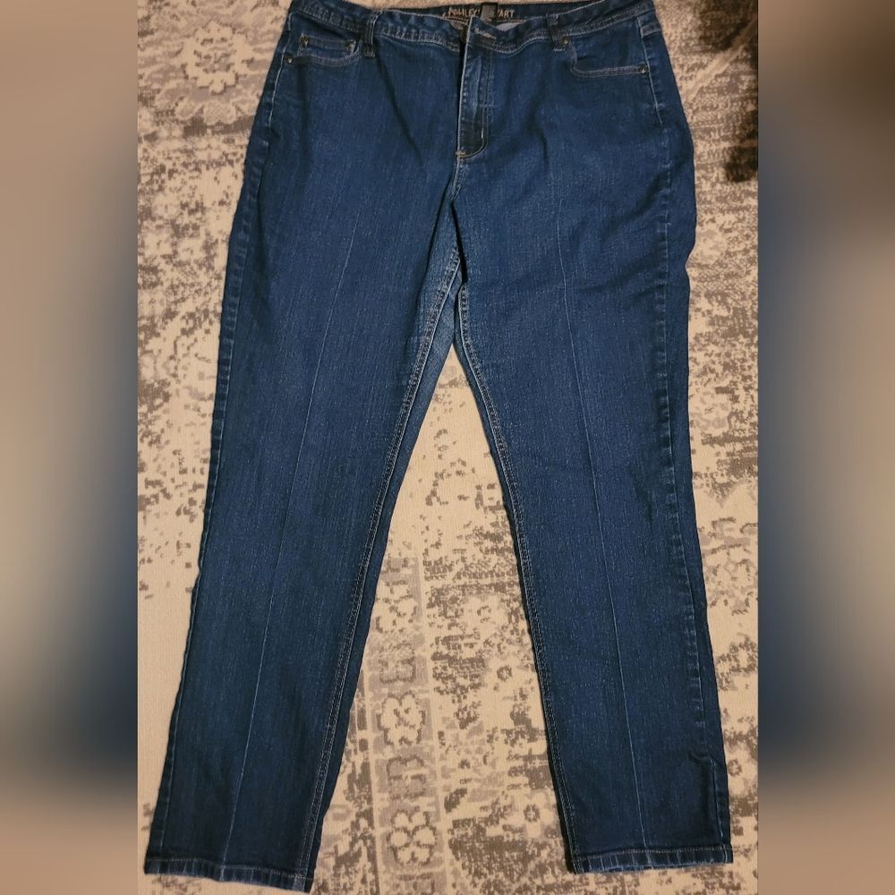Womens Ashley Stewart Dark Denim Bootcut Cotton Stretch Jeans 5-Pocket 20W